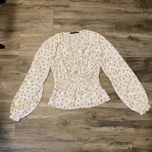 Abercrombie Puff Sleeve Flowy Long Sleeve Top XS